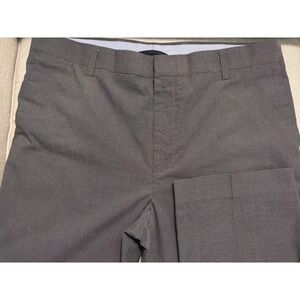 Kirkland Signature Mens Dress Pants Charcoal Gray Flat Front 36x30 Straight Leg